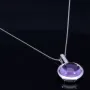 Bezauberndes Weißgold - Set bestehend aus einem in Weißgold 14K / 585 eingefassten Amethyst - Brillant - Anhänger und einer Weißgoldkette 8K / 333er Gold (ca. 45cm)