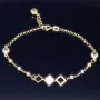 Längenverstellbares. trendiges Tricolor Armband in edlem 585 / 14K Gold (verstellbare Länge zwischen ca. 17,6 - 19,2 cm)