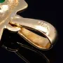 Prachtvoller Eulen - Anhänger mit 2 erlesenen, leuchtenden Smaragden aus Kolumbien in Handarbeit mit 18K / 750 Gelb und Weißgold gefertigt