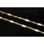 sehr schlanke und extra lange Plättchenkette, Steigbügelkette aus 585er (14k) Gold - 70 cm Länge, 4 mm breit