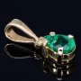 Smaragd - Anhänger - Tannengrüner Smaragdtropfen von hoher Qualität aus Kolumbien von ca. 0,78ct in 18K / 750 Gelbgold gefasst