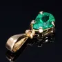 Smaragd - Anhänger - Tannengrüner Smaragdtropfen von hoher Qualität aus Kolumbien von ca. 0,78ct in 18K / 750 Gelbgold gefasst