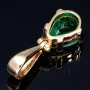 Smaragd - Anhänger - Tannengrüner Smaragdtropfen von hoher Qualität aus Kolumbien von ca. 0,78ct in 18K / 750 Gelbgold gefasst