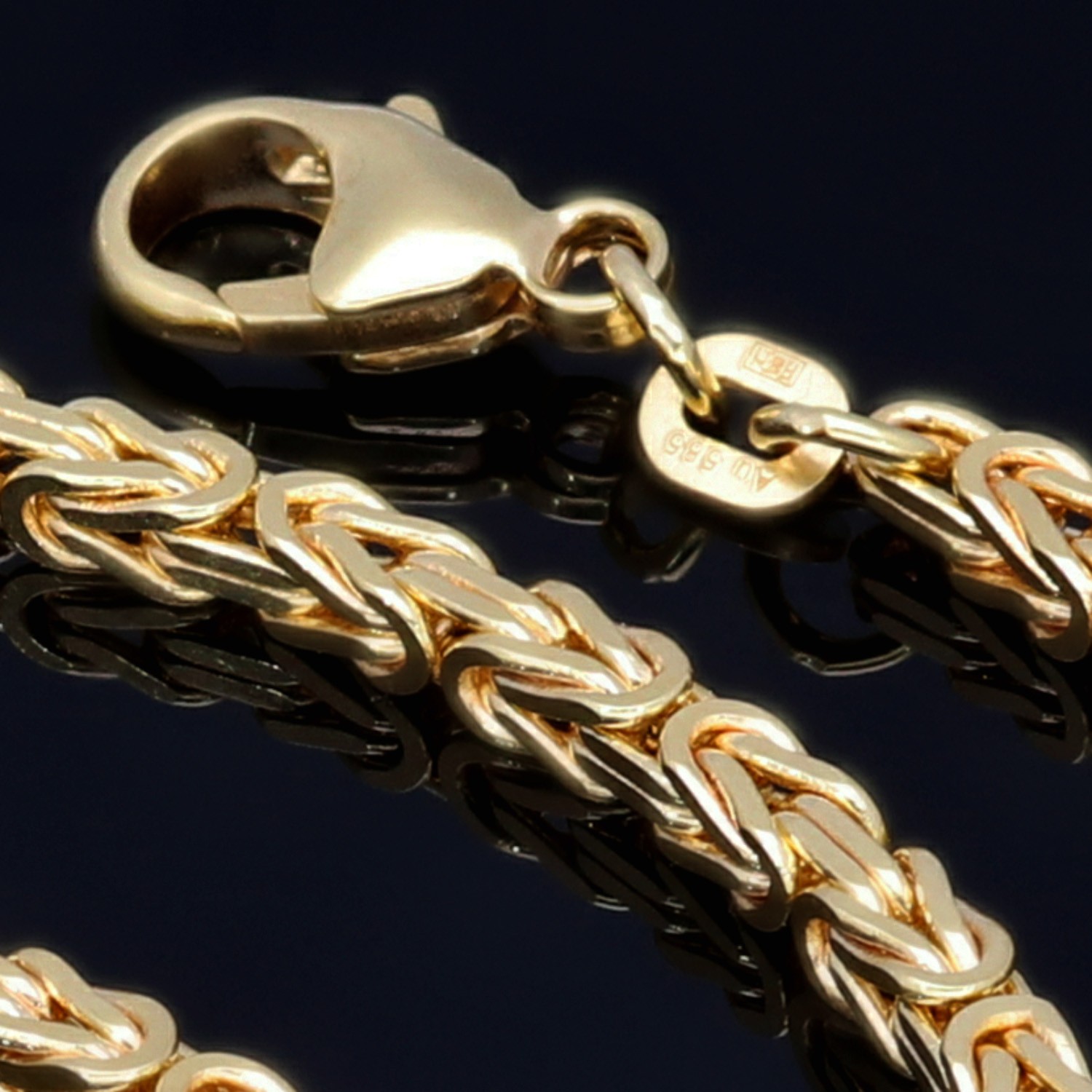 Königskette aus hochwertigem 585 Gold (14K) 2,5mm, 60cm - sensburg-aurum