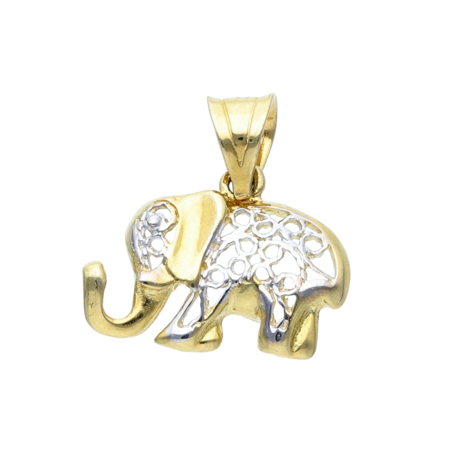 Elefanten Charm Anhänger 14 Karat 585 Gelbgold Kettenanhänger 