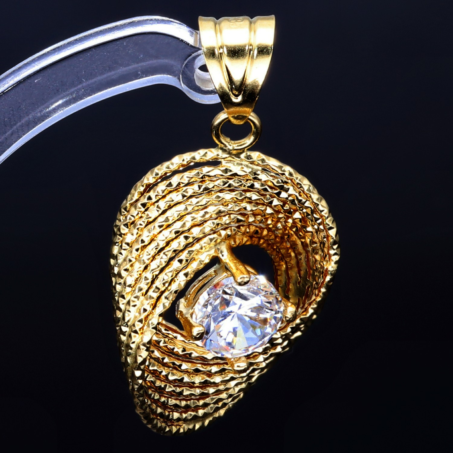 Schmuck Set Ohrringe und Anhänger mit Zirkonia 14K 585 - sensburg-aurum