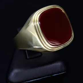 Edler und stilvoller Siegelring aus hochwertigem 585er 14K Gelbgold (Ringgröße ca. 67)