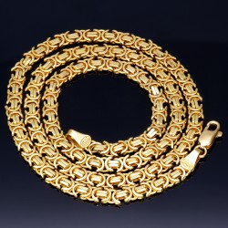 Flache Königskette aus hochwertigem 585er Gold (14 K)  (ca. 32,3g, 52cm, 5mm)