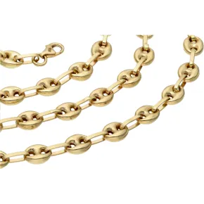 Bohnenkette aus 585er (14 Karat) Gelbgold (ca. 66 cm; 6 mm, 20g)