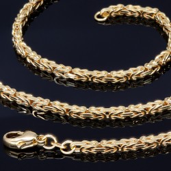Erstklassige Königskette aus massivem 14K Gold (585) in 55 cm Länge; ca. 2,5mm breit - Made in Germany mit FBM Stempel