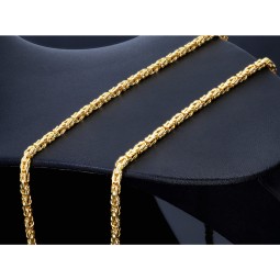 Erstklassige Königskette aus massivem 14K Gold (585) in 55 cm Länge; ca. 2,5mm breit - Made in Germany mit FBM Stempel
