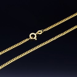 Panzerkette flach 2-seitig diamantiert aus hochwertigem 585 / 14k Gold in ca. 55cm, 2mm