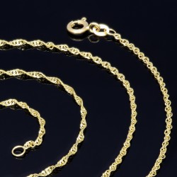 Exquisite Singapurkette diamantiert aus 585 / 14k Gold in ca. 55cm, 1,7mm