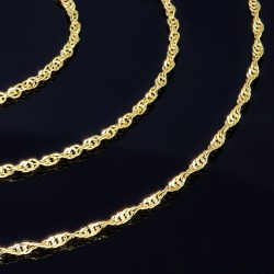 Singapurkette diamantiert aus hochwertigem 585 / 14k Gold in ca. 50cm, 1,7mm