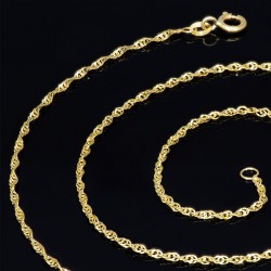 Kurze Singapurkette diamantiert aus hochwertigem 585 / 14k Gold in ca. 45cm, 1,5mm