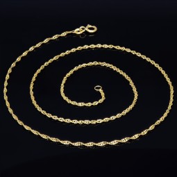 Kurze Singapurkette diamantiert aus hochwertigem 585 / 14k Gold in ca. 45cm, 1,5mm