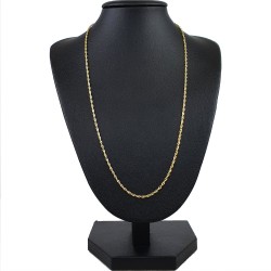 Kurze Singapurkette diamantiert aus hochwertigem 585 / 14k Gold in ca. 45cm, 1,5mm