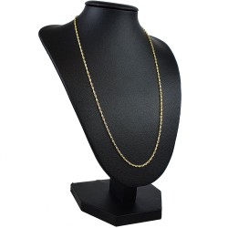 Kurze Singapurkette diamantiert aus hochwertigem 585 / 14k Gold in ca. 45cm, 1,5mm