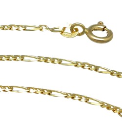 Exquisite Figarokette 2-seitig diamantiert aus hochwertigem 585 / 14k Gold in ca. 60cm, 2mm