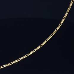 Glänzende Figarokette 2-seitig diamantiert aus hochwertigem 585 / 14k Gold in ca. 55cm, 2mm