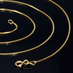 Exquisite Venezianerkette aus glänzendem 585 / 14k Gold in ca. 60cm, 1mm