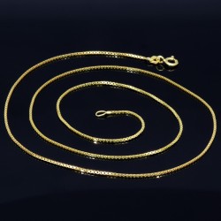 Funkelnde Venezianerkette aus hochwertigem 585 / 14k Gold in ca. 50cm, 1mm