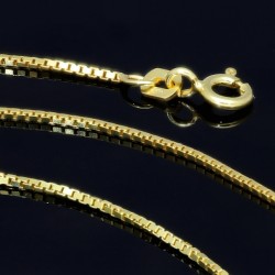 Funkelnde Venezianerkette aus hochwertigem 585 / 14k Gold in ca. 50cm, 1mm