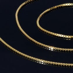 Kurze, hübsche Venezianerkette aus edlem 585 / 14k Gold in ca. 45cm, 1mm