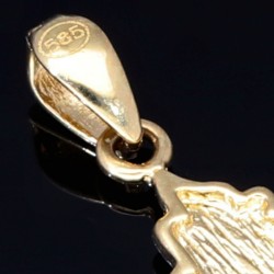 Glänzender Ahornblatt - Anhänger in Bicolor 585 / 14 Karat Gold