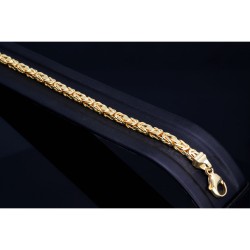 Massives Königsarmband aus Gold (585 / 14k Gold) , ca. 4 mm Breite, ca. 21cm lang  -  mit FBM Stempel