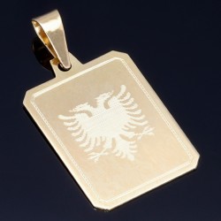 Albanisches Wappen - Doppelkopfadler - Anhänger aus edlem 585 / 14 Karat Gold - Adler - Goldanhänger