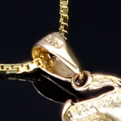 Schmuckset aus 585 / 14K Gold - Panther -Anhänger aus Gelbgold in 14K und passende Venezianerkette - Halskette (60cm)  in hochwertigem 14K / 585 Gold