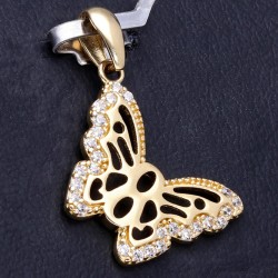 Schmetterling - Anhänger mit Zirkonia aus hochwertigem 585 / 14K Gold