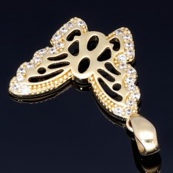 Schmetterling - Anhänger mit Zirkonia aus hochwertigem 585 / 14K Gold