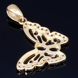 Schmetterling - Anhänger mit Zirkonia aus hochwertigem 585 / 14K Gold