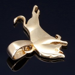 Stier - Anhänger aus hochwertigem, glänzend poliertem 585 / 14K Gold