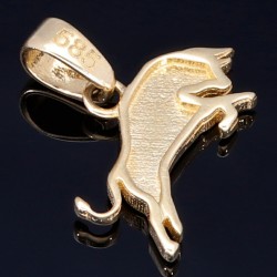 Stier - Anhänger aus hochwertigem, glänzend poliertem 585 / 14K Gold