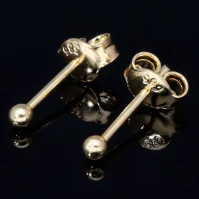 Kleine Gold-Ohrstecker in hochwertigem 585 / 14K Gelbgold