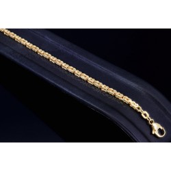 Massives Königsarmband aus hochglanzpoliertem Gold (585er 14k Gold), ca. 2,5 mm Breite, ca. 20cm lang - Made in Germany mit FBM Stempel