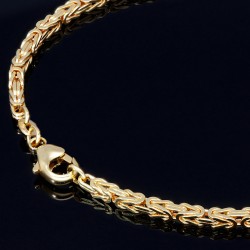 Massives Königsarmband aus Gold (585er 14k Gold), ca. 2,5mm Breite, ca. 19cm lang, ca. 8,3g - Made in Germany