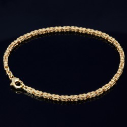 Massives Königsarmband aus Gold (585er 14k Gold), ca. 2,5mm Breite, ca. 19cm lang, ca. 8,3g - Made in Germany