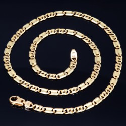 Kurze, massive Halskette mit prunkvollem Design aus 14K, 585er Gelbgold für Damen und Kinder (in 4,6mm Breite und 47,2cm Länge, ca. 22,6g)