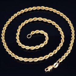 Funkelnde Kordelkette für Damen in ca. 45 - 46 cm Länge aus hochwertigem 585er Gold 14k