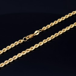Funkelnde Kordelkette für Damen in ca. 45 - 46 cm Länge aus hochwertigem 585er Gold 14k