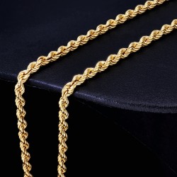 Funkelnde Kordelkette für Damen in ca. 45 - 46 cm Länge aus hochwertigem 585er Gold 14k