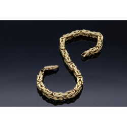 Goldenes Königsarmband (585er 14k), 4mm breit, 22,5cm lang