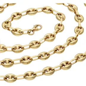 Bohnenkette aus 585er (14 Karat) Gelbgold (ca. 65 cm; 6 mm, 20g)