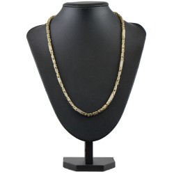 Bling-Bling-Königskette mit Zirkoniabesatz aus 585er Gelbgold (14k)- 64cm lang, 4,5 mm breit, 32g