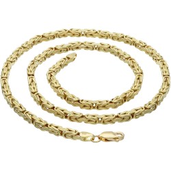 Königskette aus echtem 14-Karat Gold (55 cm lang, 3,5mm breit)