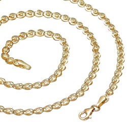 Edle Damenkette mit figranem Design aus hochwertigem 585 (14k) Gold in ca. 50cm Länge